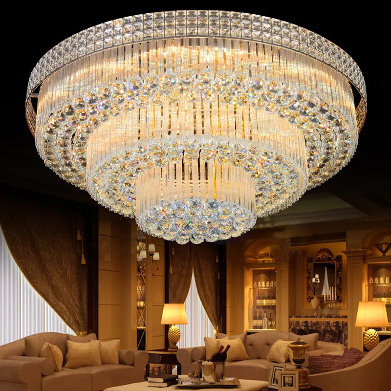 Hotel Luxury Chandelier Hanging Living Room Fancy Crystal Lustre Modern Led Crystal Ceiling Panel Light Chandelier Pendant Light