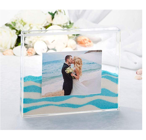 Akrilik birlik kum töreni fotoğraf çerçevesi lucite kum gölge kutusu resim tutucu ile düğün için - Product Image 6
