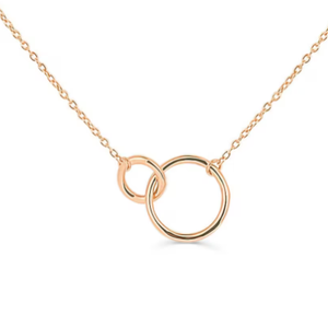 Infinity Minimal Dainty çift daire kolye birlik bağlantı birbirine kolye narin katmanlama kolye basit - Product Image 6