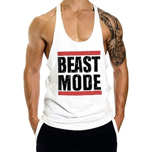 High Quality Cotton Bodybuilding Gym Singlet Stringer Vests XL Size <strong>Tank</strong> Tops Men's Running Washed 3D <strong>Pattern</strong> Design Wholesale - Product Image 1