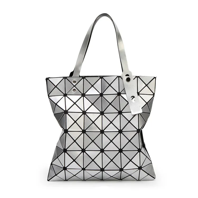 Groothandel Nieuwe Mode Geometrische Schoudertassen Laser Effen Opvouwbare Holografische Handtassen Custom Messenger Bag