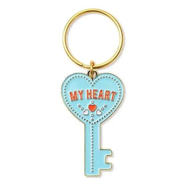 Mein Herz Schlüssel form Machen Sie Ihr eigenes Logo Metall 3D Key Chain Teile Großhandel Metall Souvenir Benutzer definierte Schlüssel bund Hersteller In China