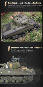 Henglong 3898-1 Metal abd M4A3 ana muharebe tankı RC modeli abd Sherman 1/16 savaş - Product Image 5