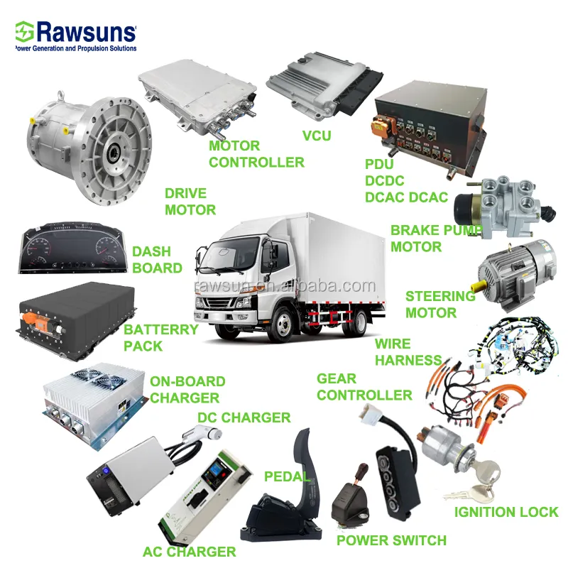 Motor síncrono RSTM262D1 ev, kit de conversión, motor PMSM eléctrico de 50kw, 80kw, ev, bus, 5T, sistema de control para camiones