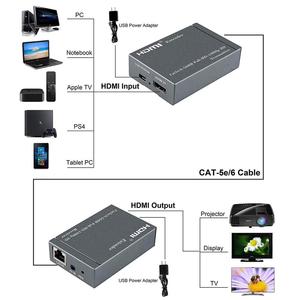 Extensor HDMI a 60m 196ft sobre un solo UTP CAT5e/6 LAN RJ45 compatible con 1080P 3D con transmisor y receptor HDMI Loopout - Product Image 2