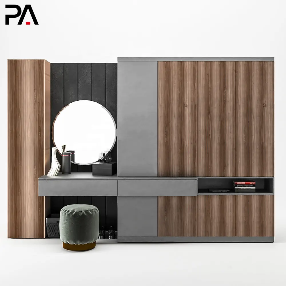 PA двойной цвет спальня деревянная дверь шкафа дизайн мебели для спальни