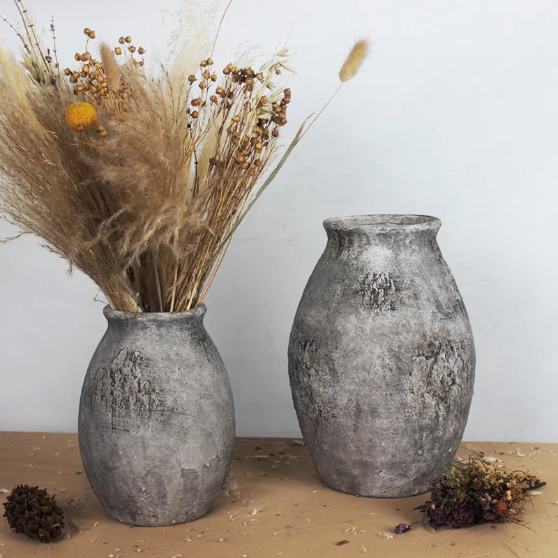 Большая винтажная ваза под заказ, деревенские керамические фарфоровые вазы, антикварная настольная ваза для домашнего декора