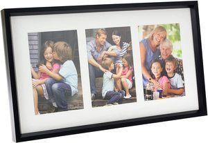 3 Opening 4x6 Decorative Black Wooden <strong>Matted</strong> Collage Photo Picture <strong>Frame</strong> - Product Image 3