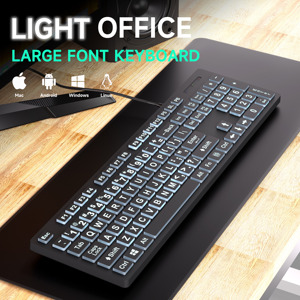 Tastiera per Computer portatile di alta qualità con grande stampa con Zoom luminoso a colori tastiera numerica con interfaccia USB retroilluminata - Product Image 4