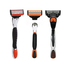 <strong>Popular</strong> Five-Blade <strong>Razor</strong> with Zinc Alloy and Soft Rubber Handle for Face Body Bikini Underarm and Barber Use - Product Image 1