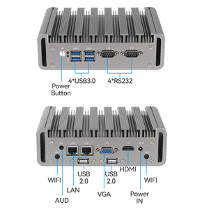 Lüfter loser industrieller Mini-PC Intel J6412 i5 6200U DDR4-RAM Dual RJ45 LAN RS232 COM HD VGA-Display Linux Win11 Embedded Computer - Product Image 6