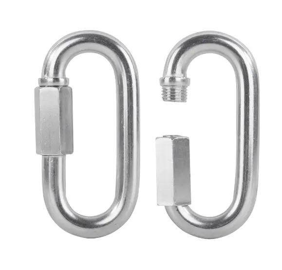 M4 M6 M8 Trung Quốc Sản Xuất Gian Lận Khóa Phần Cứng Thép Không Gỉ Mạ Kẽm Keychain Khóa CarabinerOval Liên Kết Nhanh