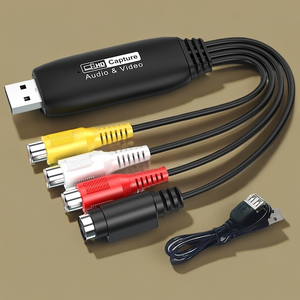 带RCA连接器的USB 1080P 1通道视频采集卡支持投影仪和HTV摄像机的S-Video + AV信号监控 - Product Image 6