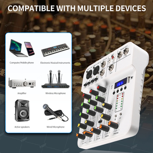 MC-4P 4 kanal kompakt güçlü karıştırma konsolu DJ denetleyici ses konsolu mikser günlük yaşam için küçük ölçekli konser aile KTV - Product Image 5