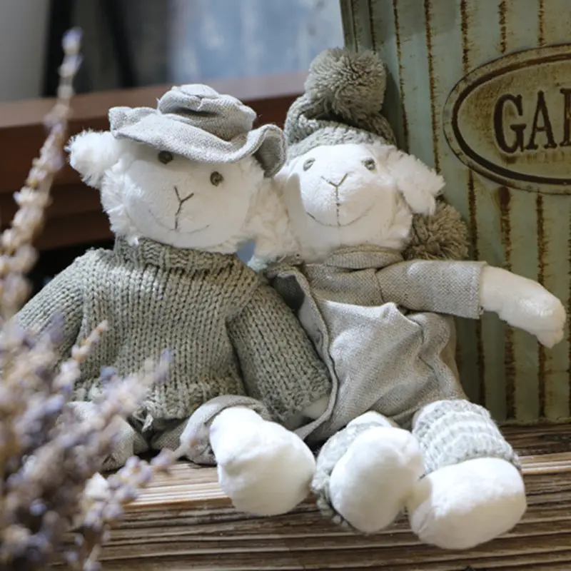 San valentino peluche vestire coppia pecora bambola farcita e peluche animali peluche simpatico orso peluche