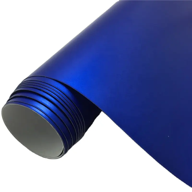 Wholesale High Quality 1.52*18M Metallic Satin Blue Vinyl Wrap Motorcycle Wall Sticker