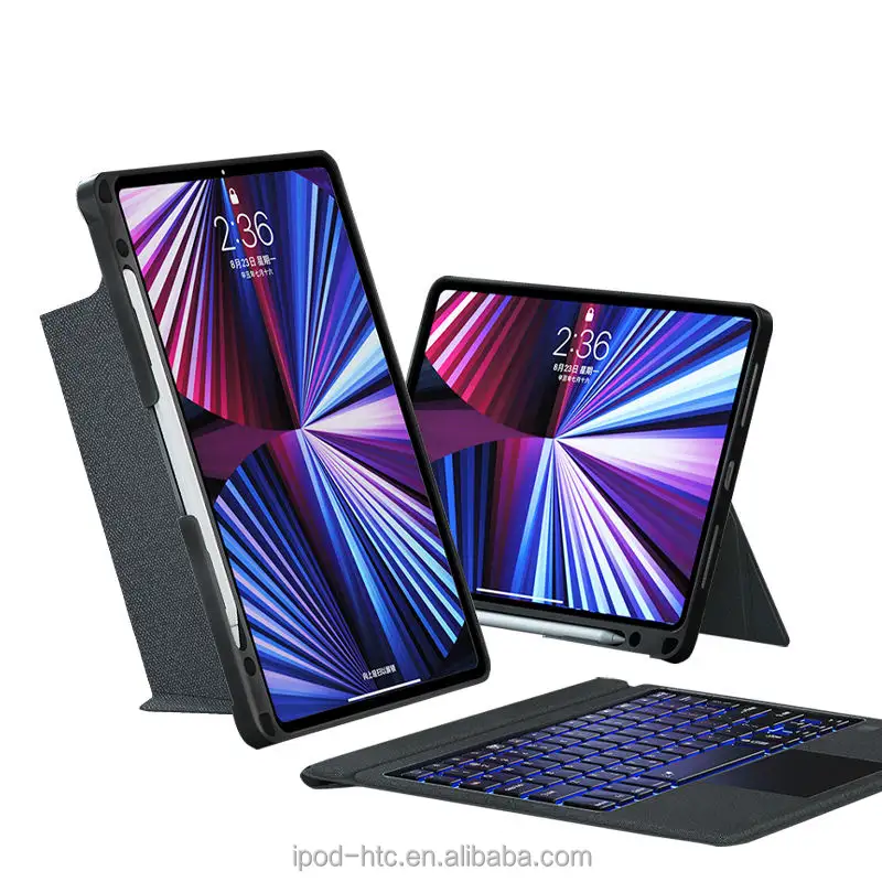 2022ใหม่ล่าสุดหมุน BT แทร็คแพดไร้สาย Backlit กรณีแป้นพิมพ์ที่มีผู้ถือดินสอสำหรับ Ipad มินิ6 8.3นิ้ว2021