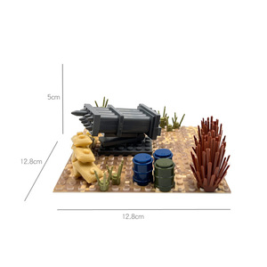 Juego de bloques de construcción de partículas pequeñas exclusivas transfronterizas escena militar del desierto silbato comando campamento DIY Moc Musical al por mayor - Product Image 5