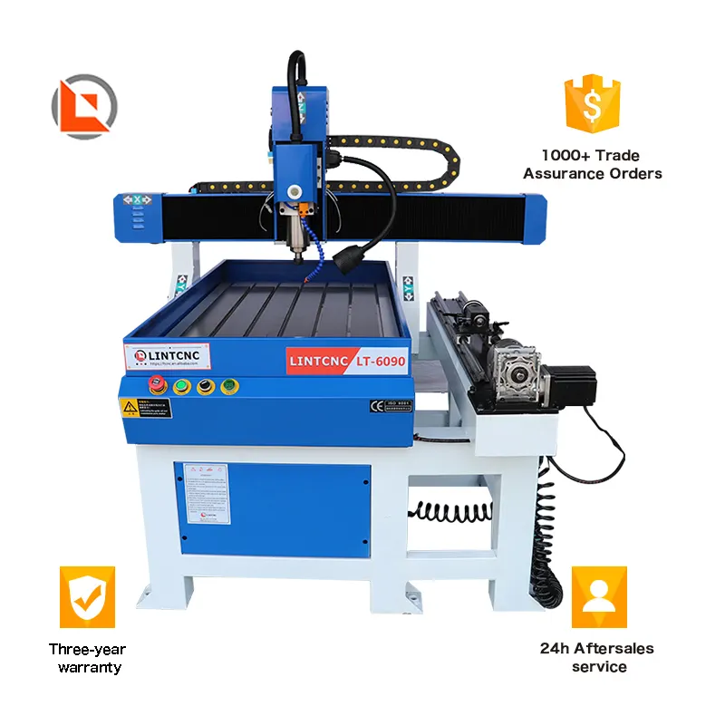 Minimáquina fresadora CNC 6090 pequeña de 2,2 kW, enrutador CNC para madera, piedra acrílica, Metal y aluminio con mando Mach 3 DSP