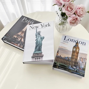 หนังสือปลอมสีเทาดำและขาวหนังสือเมืองจำลองหนังสือทันสมัยสมุดโน้ตเรียบง่ายโรงแรมโมเดลห้องกาแฟการตกแต่งตั้งโต๊ะ - Product Image 3