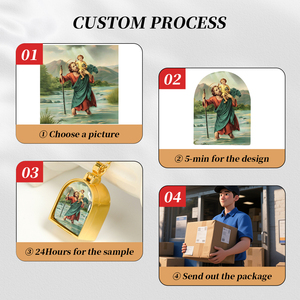 Giveluck cửa hình gawu hộp đồ trang sức tôn giáo hình ảnh "Saint Christopher" Mô hình tùy chỉnh cho bán buôn - Product Image 4