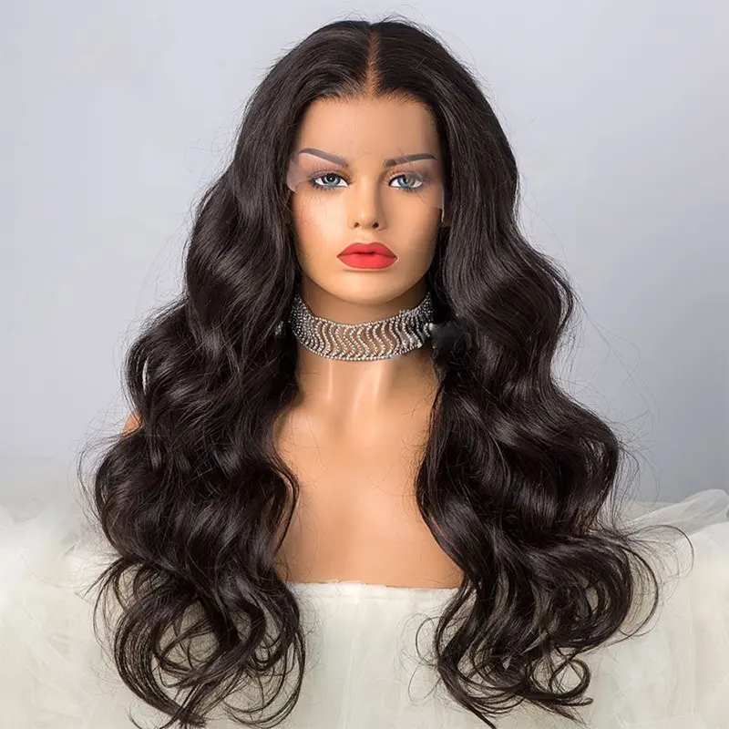 Wish shopping-pelucas de encaje frontal para cabello humano, cutícula alineada, con pelo de bebé, envío gratis, imagen saxy completa