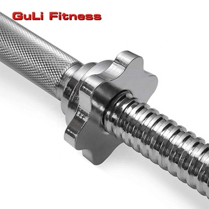 Chromed <strong>Regular</strong> Steel Solid Rod <strong>Bar</strong> 14''/16'' Threaded Barbell with 2 Star Screw Collars 25/28/30mm Dumbbell Set Solid <strong>Bar</strong> - Product Image 5