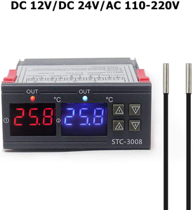 Termostato de incubadora Digital Dual de 12V, 24V, 110-220V, controlador de temperatura, termorregulador de dos salidas, refrigeración por Calefacción