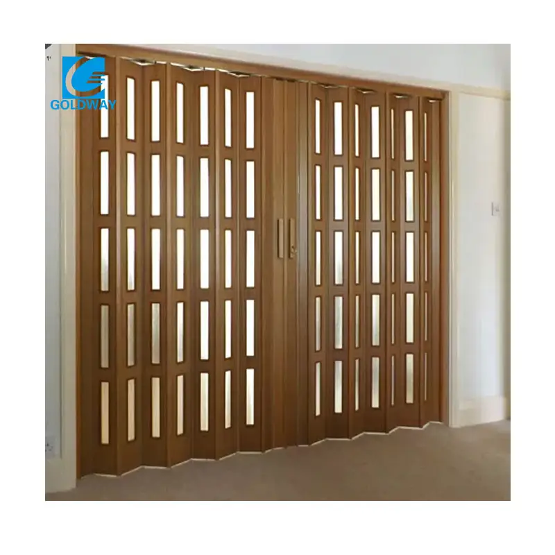 Porta dobrável Banheiros PVC Correndo Acordeão Portas Fábrica Fabricação PVC Impermeável Dobrável Plástico Design Gráfico Moderno