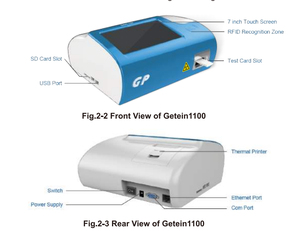 Getein 1100 Blood Testing Equipment Hormone Analyzer CTnI/HbA1c/D-Dimer/T3 T4/TSH/BNP POCT Analyzer - Product Image 4
