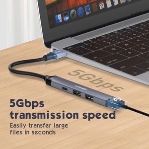 LDNIO DS-44C USB HUB adaptörü USB USB3.0 USB2.0 TYPE-C yüksek hızlı aktarım USB C Hub Hub yerleştirme istasyonu - Product Image 3