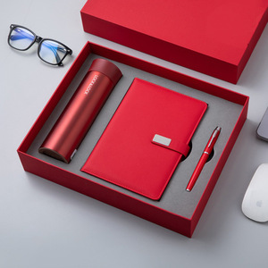 Costom nuovo Design Notebook Business Office Set regalo A5 semplice taccuino USB Set regalo in pelle rigida con copertina rigida per appunti con bottiglia - Product Image 3