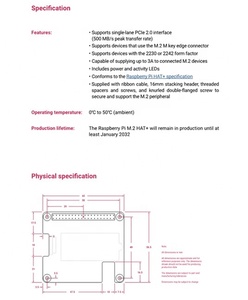 <strong>Raspberry</strong> <strong>Pi</strong> AI Kit M.2 HAT+ PCIE expansion board Artificial intelligence <strong>module</strong> - Product Image 5