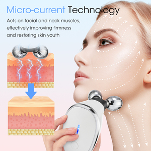 <strong>6</strong> in 1 V-<strong>shaped</strong> <strong>Face</strong> and Neck Lifting Roller Beauty Device Microcurrent Facial Massager - Product Image 4