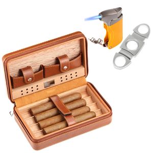 DB Luxury Handmade Cigar <strong>Humidor</strong> <strong>Set</strong> with Lighter Cutter Puro Jet Torch Windproof Gas Metal Charuto Punch Smoking Accessories - Product Image 2