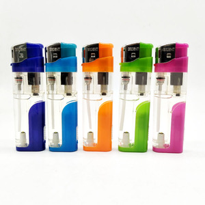 Günstige Multifunktions-Kunststoff Nachfüllbare elektronische Gasbrenner LED-Feuerzeug - Product Image 3