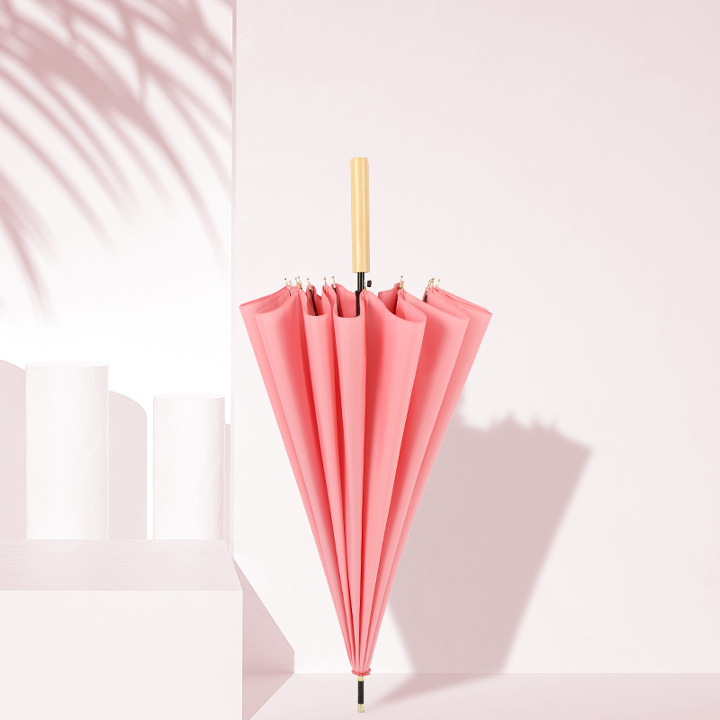 Pink (straight wooden handle)
