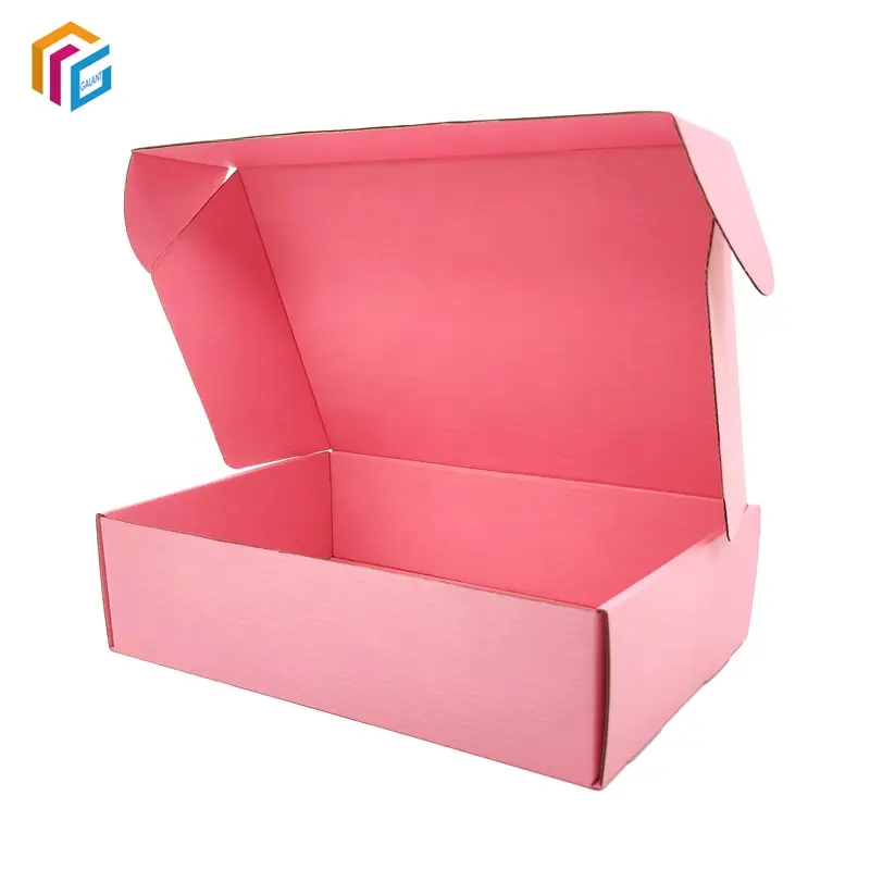 Caja de papel corrugado con imagen personalizada para correo, embalaje de cartón para zapatos, ropa brillante