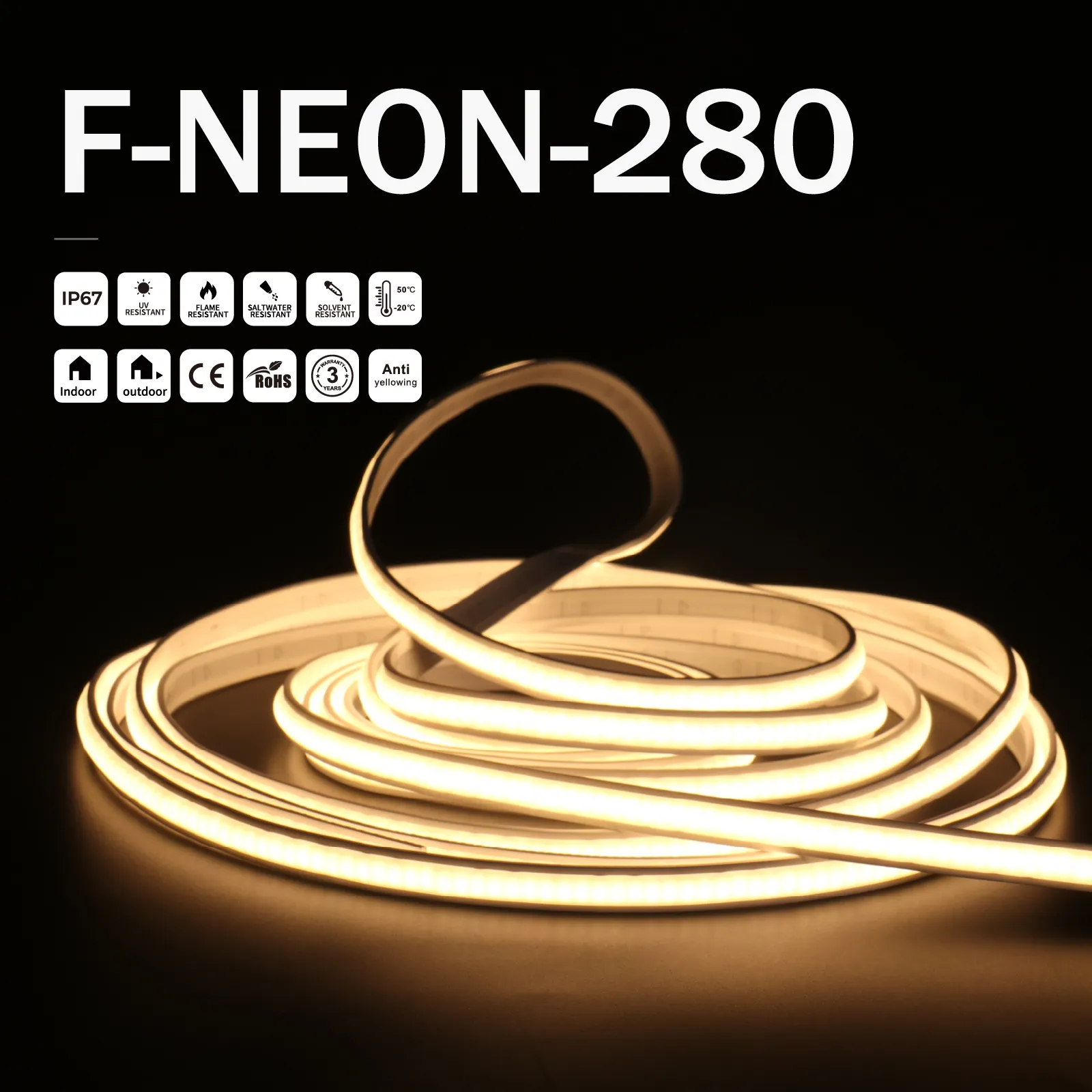 FNEON280 Led Neon Flex Rope Light 12v 24v Neon Led Strip Light Neon Flexible Strip Light 12v pour bar intérieur