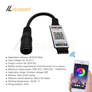 RGB 4-контактный мини-контроллер светодиодной ленты DC 5-24V 6A 144W синий зуб управление PWM сигнал Диммер для 5050 цветной ленты бар лампы - Product Image 2