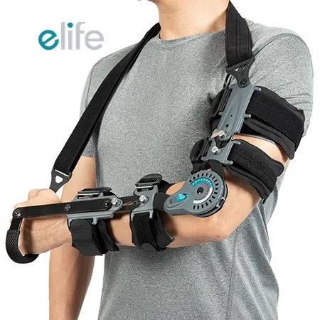 E-Life E-EL094 의학 조정가능한 정형외과 포스트 op 팔꿈치 immobilizer 롬 경첩을 단 버팀대 팔꿈치 지원