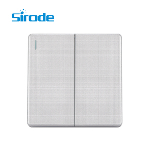 Sirode T9 Serie Britischer Standard Moderner Luxus Silberfarbene PC-Platte 2-Gang-Druckknopfschalter Elektrische Wand schalter für zu Hause