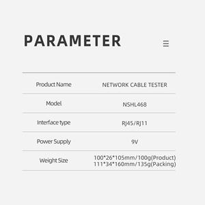 NSHL-468 <strong>Network</strong> Tester Repair Tool local area <strong>network</strong> Tester RJ11 RJ45 Portable Cable Tester LAN <strong>Network</strong> - Product Image 4