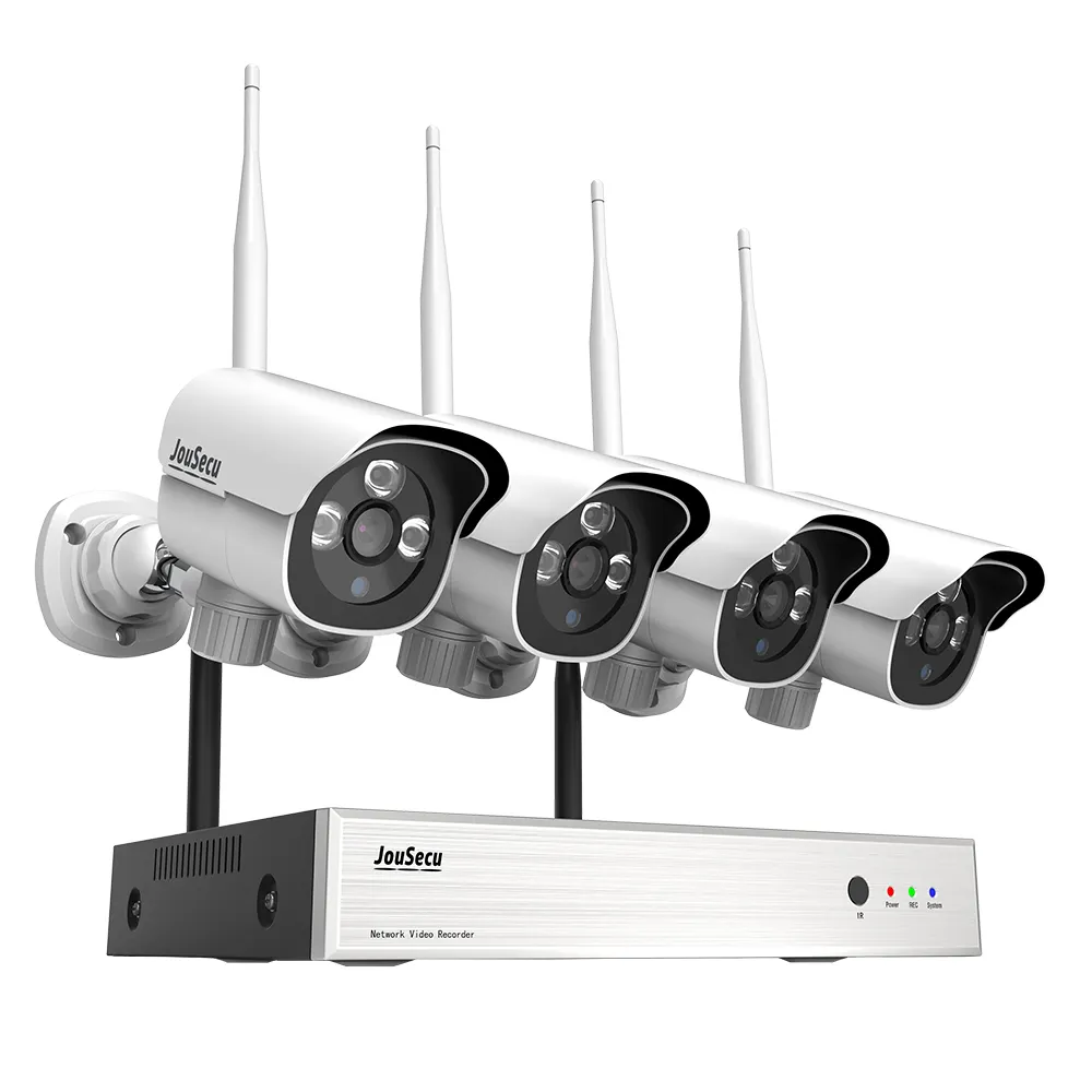 للماء كاميرا Wifi Ip اللاسلكي 4ch Wifi طقم Nvr H.265 ضغط Cctv الأمن نظام الكاميرا 2MP اللاسلكية طقم Nvr s