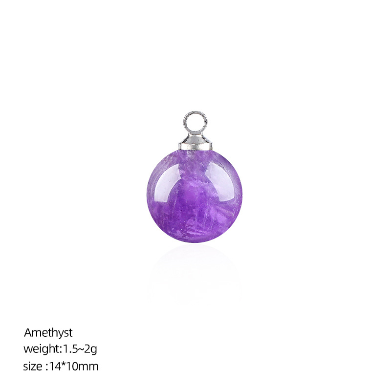 Pendentif rond améthyste 10mm