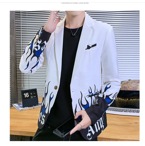 In Giải Trí Phù Hợp Với Người Đàn Ông Của Mùa Thu Mới Web Người Nổi Tiếng Cá Tính Áo Khoác Hàn Quốc Phiên Bản Mỏng Nhỏ Phù Hợp Với Đẹp Trai Duy Nhất Nút Phù Hợp Với - Product Image 5