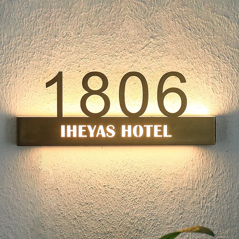 Светодиодная табличка с цифрами для дома, дверная табличка для отеля, Электронная дверная табличка, индивидуальные таблички с цифрами для комнат