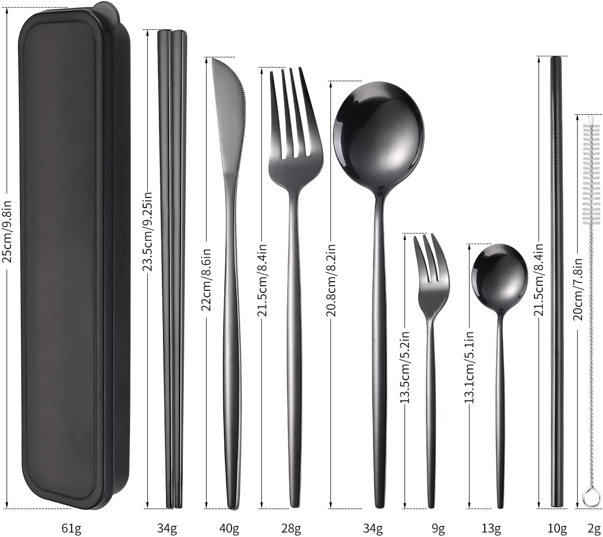 7 pièces noires