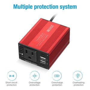 200w רכב <span class=keywords><strong>inverter</strong></span> 12v 220v 110 עם 2ac 2usb eu plug