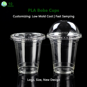 OEM Custom Logo 100% Bio Compostable PLA Transparent <strong>Cups</strong> Smoothie Beer Wine Beverage Ice CE Cold Disposable Drink to Go <strong>Cup</strong> - Product Image 3